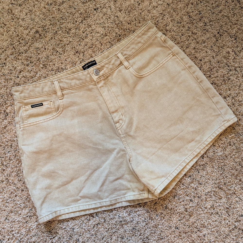 Frank & Oak Women's High Waist Tan Shorts